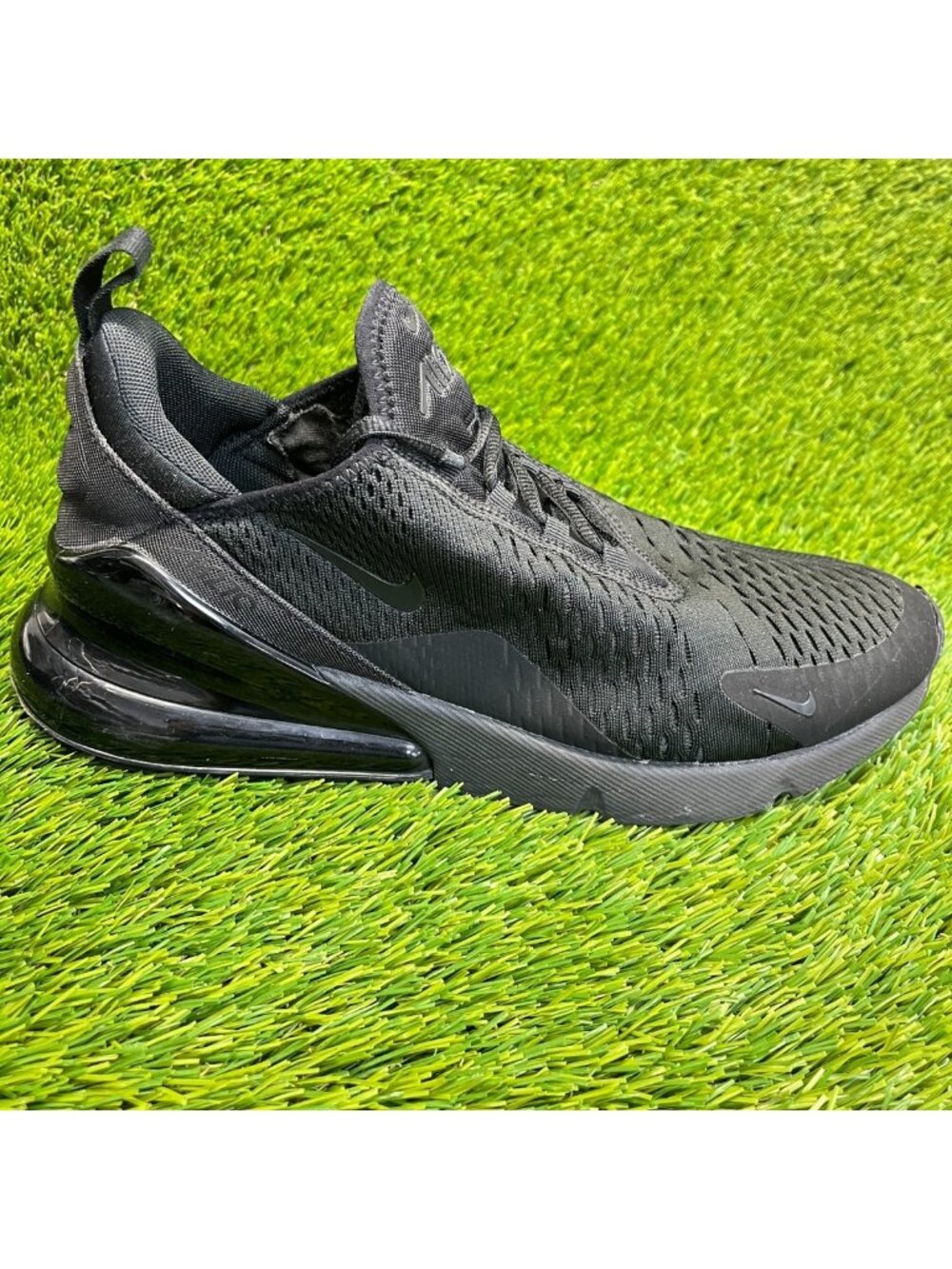 Nike Air Max 270 Triple Black Womens‎ Size 11.5 Athletic Running Shoes Sneakers
